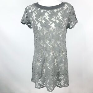 Anthropologie Brand Sheer Floral Mesh Dress / Tunic Size Small